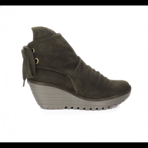 Fly London | Yama Sludge Suede Wedge Booties | Size 39 - Picture 2 of 16